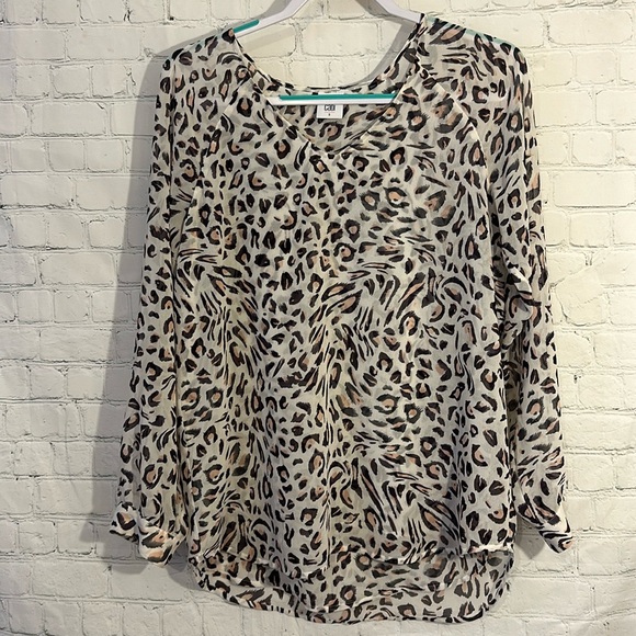 Cabi hi low double layer sheer blouse - Picture 1 of 6